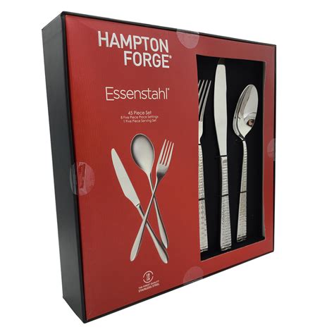 Hampton Forge Essenstahl Trillion Piece Stainless Steel Flatware Set