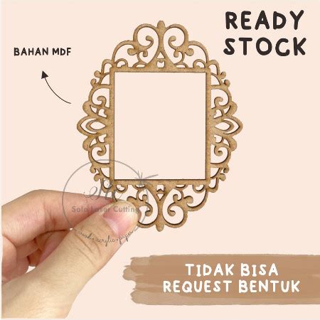 Jual Ornamen Frame Kotak X Cm Mdf Chipboard Hiasan Mahar Scarbbook