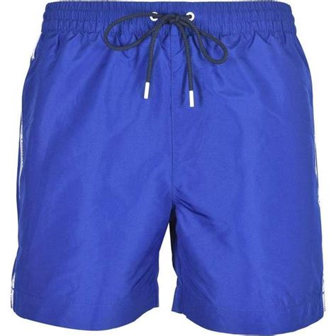 Calvin Klein Core Logo Taped Swim Short Mid Azure Blue • Price