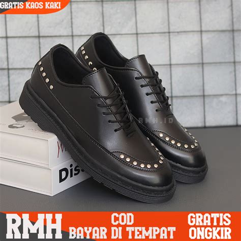 Jual Rmh Sepatu Formal Docmart Pantofel Low Boots Hitam Pria Casual