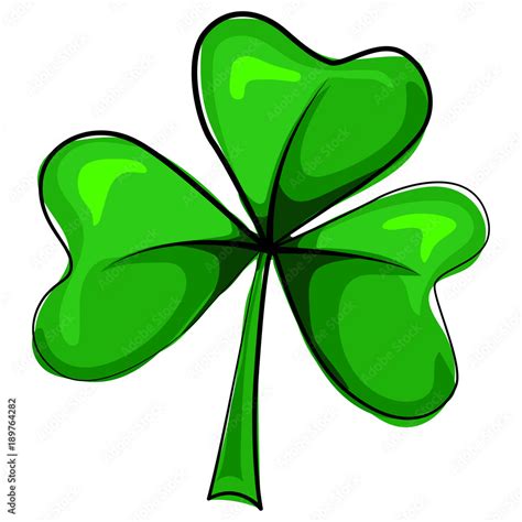 Shamrock Vector Cartoon Illustration Isolated On White Background