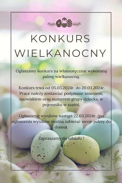 Konkurs Wielkanocny Wyniki Przedszkole Publiczne Nr Im