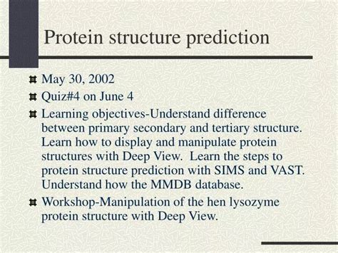 Ppt Protein Structure Prediction Powerpoint Presentation Free Download Id 4344255