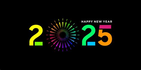 2025 new year logo design with colorful, fireworks, 2025 calendar ...