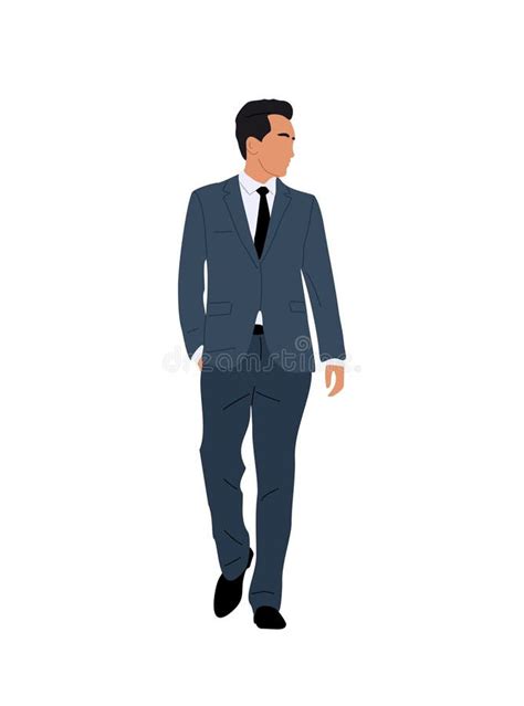 Business Man in Suit Walking Front View Isolated. Stock Vector ...