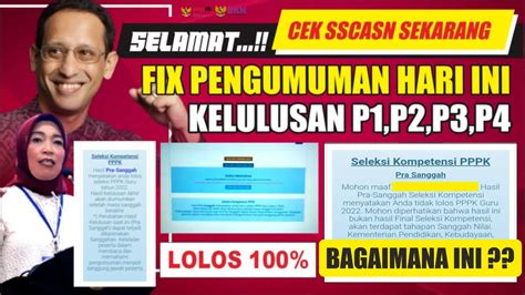 Selamat Resmi Pengumuman Hasil Kelulusan Pppk Guru Cek Di