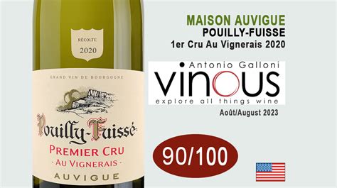 Pouilly Fuisse Er Cru Au Vignerais De La Maison Auvigue Sur Site Web