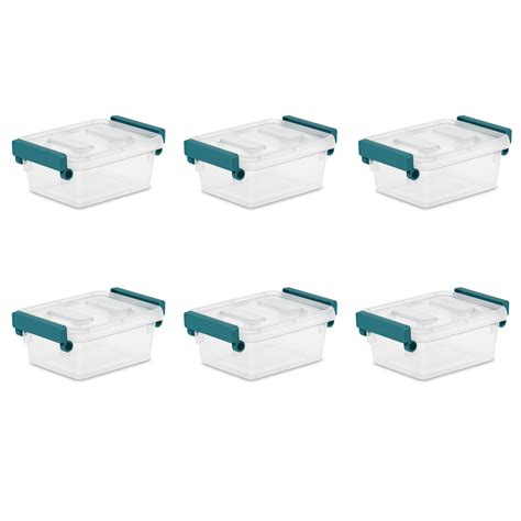 Sterilite 12 Qt Modular Latch Box Clear Case Of 6