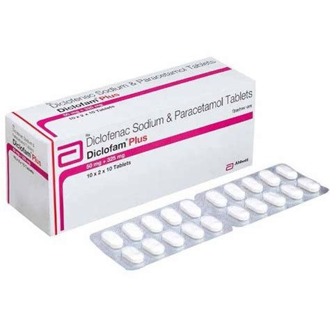 Diclofenac Sodium Paracetamol Tablets Diclofam Plus General Medicines