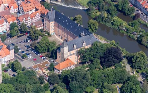 Luftbild Hann Münden Palais des Schloss Welfenschloss Münden in Hann