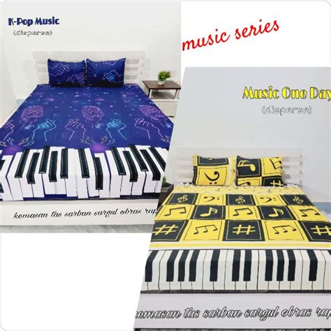 Jual Sprei Karet Katun Premium Piano Music