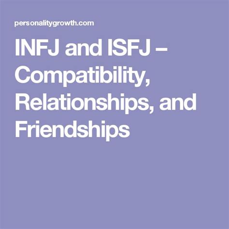 Infj And Isfj Compatibility Relationships And Friendships Enfp