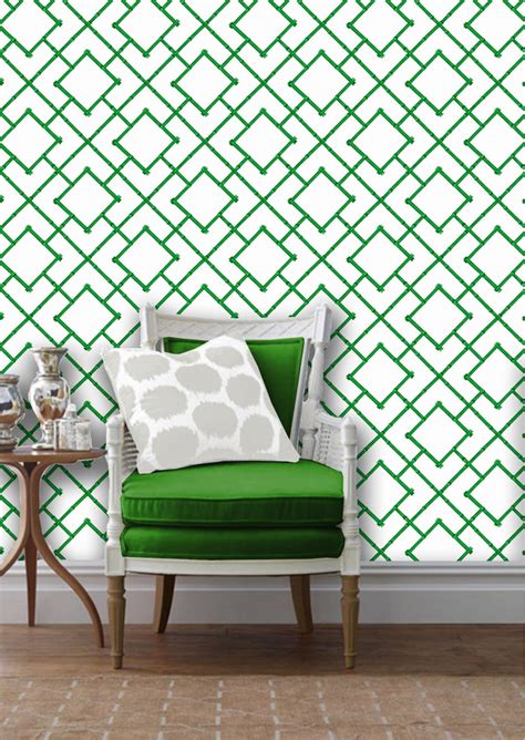 Bamboo Trellis Repositionable Peel N Stick Wallpaper Custom Sizes And