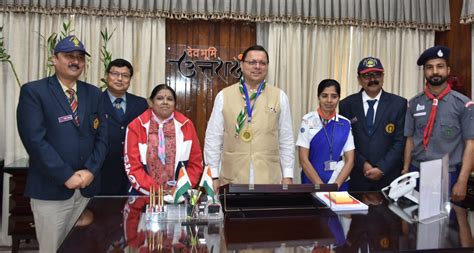 Bharat Scouts And Guides Delegation Meets Cm Dhami On Foundation Day