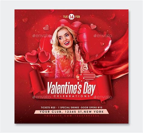 Valentines Day Party Flyer Design Ksioks