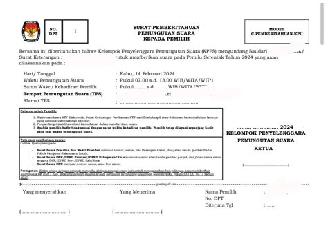 Pemilu 2024 Pemilih Harus Bawa Surat Pemberitahuan Dan E Ktp Saat Di Tps