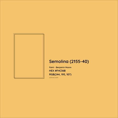 Benjamin Moore Semolina (2155-40) Paint color codes, similar paints and ...