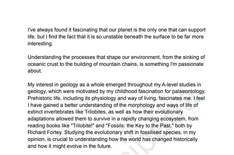 Geology Degree Personal Statement Sample Chongcibaba