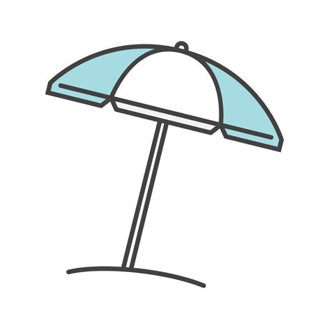 Beach Umbrella Color Icon Isolated Vector Illustration 4183183 Vector