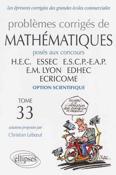 Probl Mes Corrig S De Math Matiques Pos S Aux Concours Hec Essec By