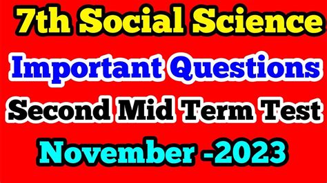 Th Standard Social Science Second Mid Term Test Important Questions