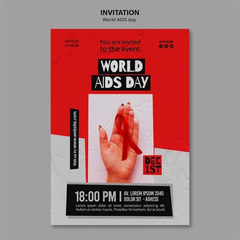 Free Psd World Aids Day Invitation Template