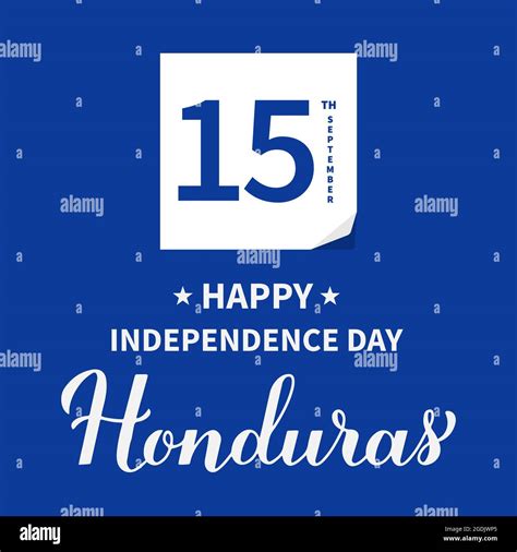 Cartel Tipográfico Del Día De La Independencia De Honduras Fiesta Nacional Celebrada El 15 De