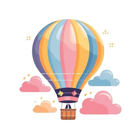 Premium Ai Image Cute Cartoon Hot Air Balloon