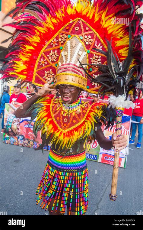 Participant in the Dinagyang Festival in Iloilo Philippines Stock Photo ...