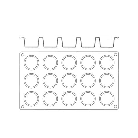 Matfer Bourgeat 257914 15 Compartment Mini Muffin Mold Silicone