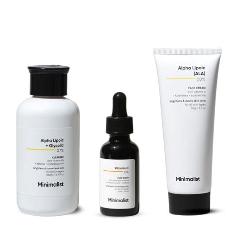 Minimalist Skin Brightening Kit Skin Care Routine Kit For Unisex Face