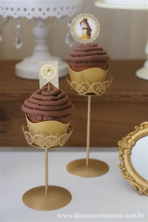 Festa Bela E A Fera By Decore Comemore Toppers Para Cupcake Feitos