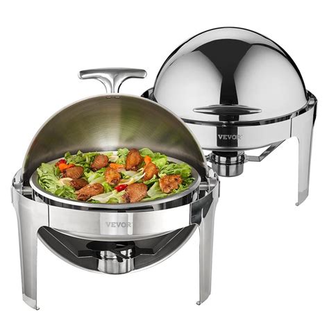 Vevor Roll Top Chafing Dish Buffet Set 6 Qt Stainless Steel Chafer