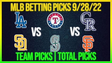 FREE MLB Betting Picks And Predictions Today 9 28 22 Free Baseball