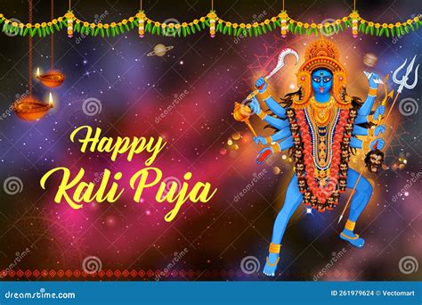 Goddess Kali Maa On Diwali Kali Pooja Background Of India Festival