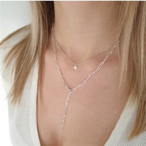 Collana A Maglie In Argento Sterling Collana A Y Con Etsy Italia