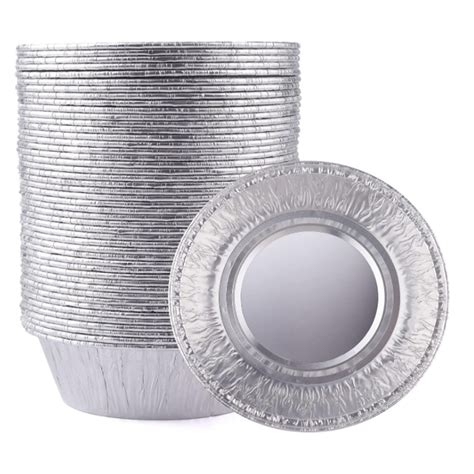 Disposable Round Aluminum Foil Take Out Pans With Plastic Lids Set