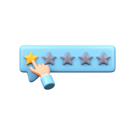 The hand leaves a rating of one star out of a possible five. 3D Render