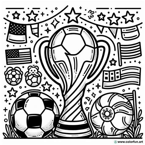 Dibujo Para Colorear De Una Copa De Fútbol Descargar O Imprimir De