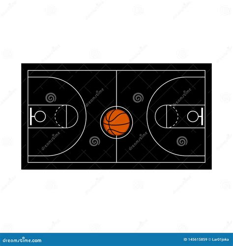 Aerial View of a Basketball Court Stock Vector - Illustration of ball ...