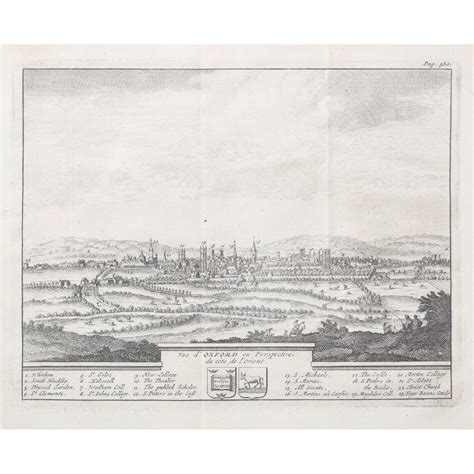 Oxford From The East Engraving By Pieter Van Der Aa After David Loggan