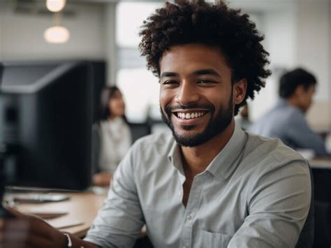 Premium Photo Portrait Of A Young Smiling And Cheerful Entrepreneur