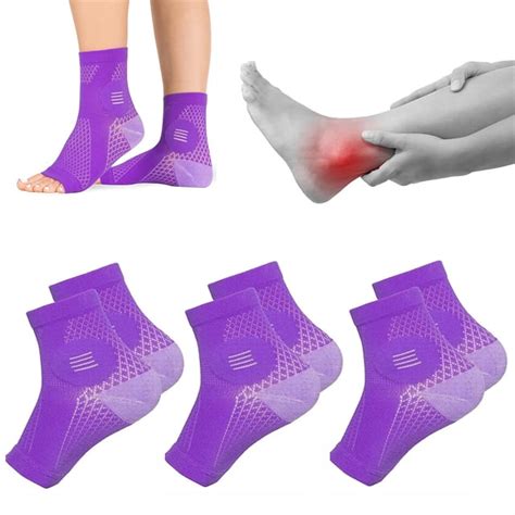 3pairs Soothe Compression Socks Neuropathy Socks For Women Menpurple L