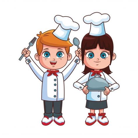 Dibujos animados de niños cocineros Vect Premium Vector Freepik