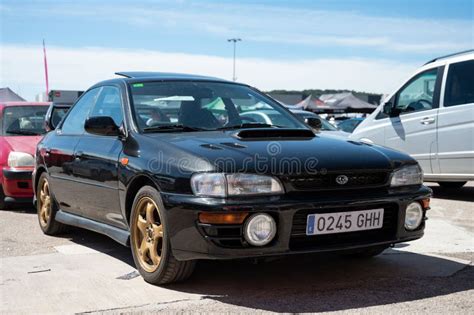 Black Subaru Impreza First Generation Parked On The Street Editorial
