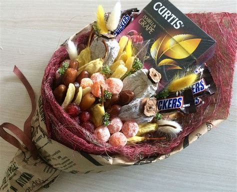 Букет из чая и конфет (75 фото)