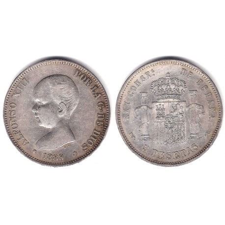 Alfonso Xiii Pesetas Bc Plata Ceca De Madrid Mp M