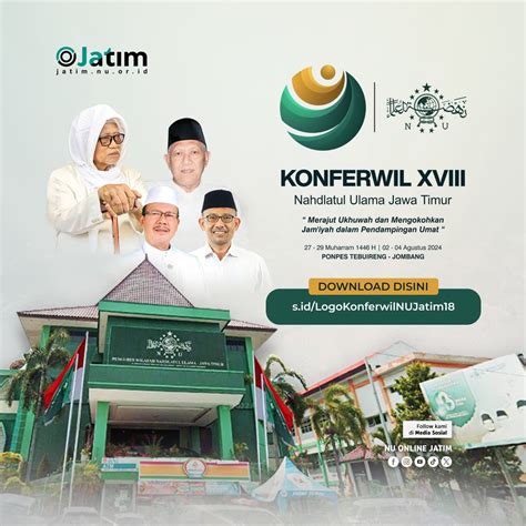 Konferwil NU Jatim Siap Digelar Di Tebuireng Ini Logo Dan Temanya