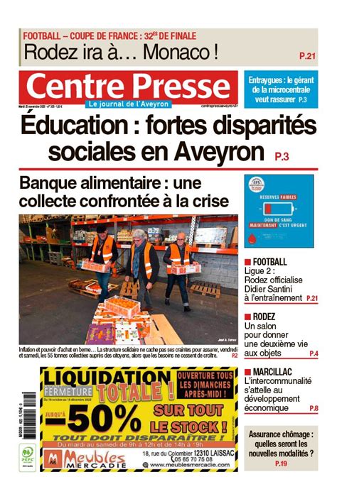 Centre Presse Aveyron N Du Novembre T L Charger Sur Ipad