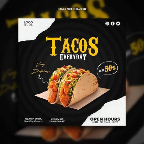 Taco Tuesday Party Flyer Psd Template Artofit